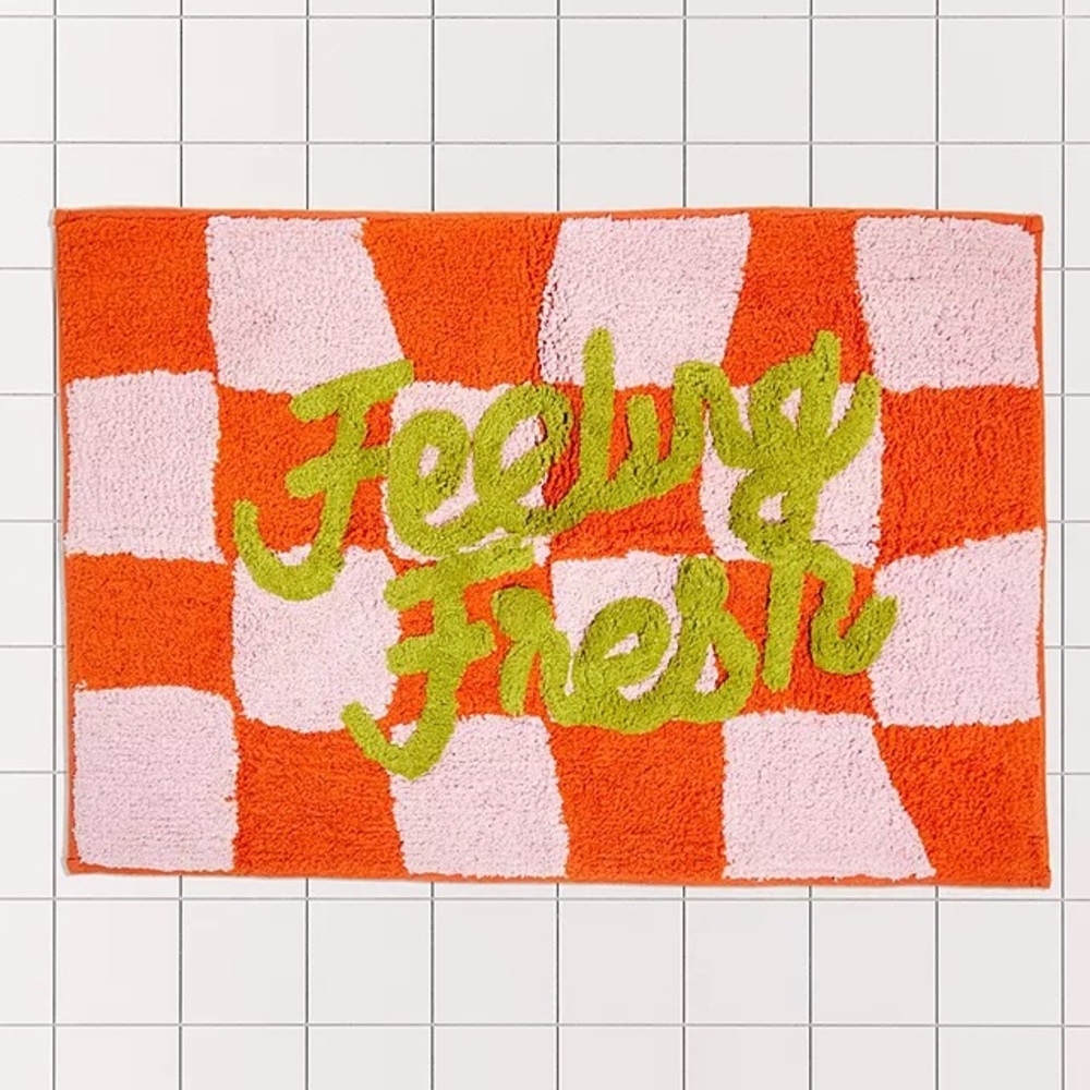 Urban Outfitters Feeling Fresh Checkered Bath Mat